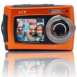 Aqua 5800 Orange 18MP Dual Screen Waterproof Digital Camera with Micro 16GB