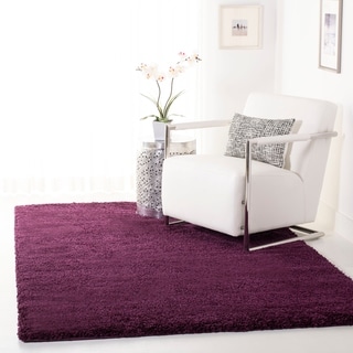 Cozy Solid Purple Shag Rug (11' x 15')