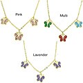 Molly and Emma 14k Gold Overlay Children's Enamel Butterfly Necklace