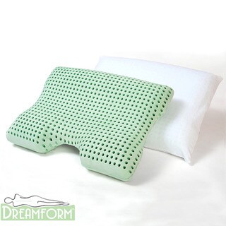 Dream Form Dual Comfort Medium-soft Tan Memory-foam Pillow with Cover
