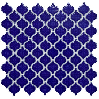 ( ._.) SomerTile 10.75x11.25 Morocco 1.5-in Mini Cobalt Porcelain Mosaic Tile (Pack of 10)
