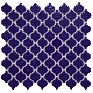SomerTile 10.75x11.25 Morocco 1.5-in Mini Cobalt Porcelain Mosaic Tile (Pack of 10)