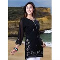 Black Georgette 3/4-sleeve Kurti/Tunic (India)