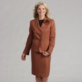 Le Suit Women's Rust Herringbone Skirt Suit