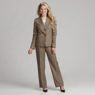 Evan Picone Women's Mocha 3-button Pant Suit