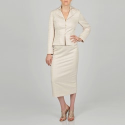 Signature by Larry Levine Women's Jacquard Column Skirt Suit-Image