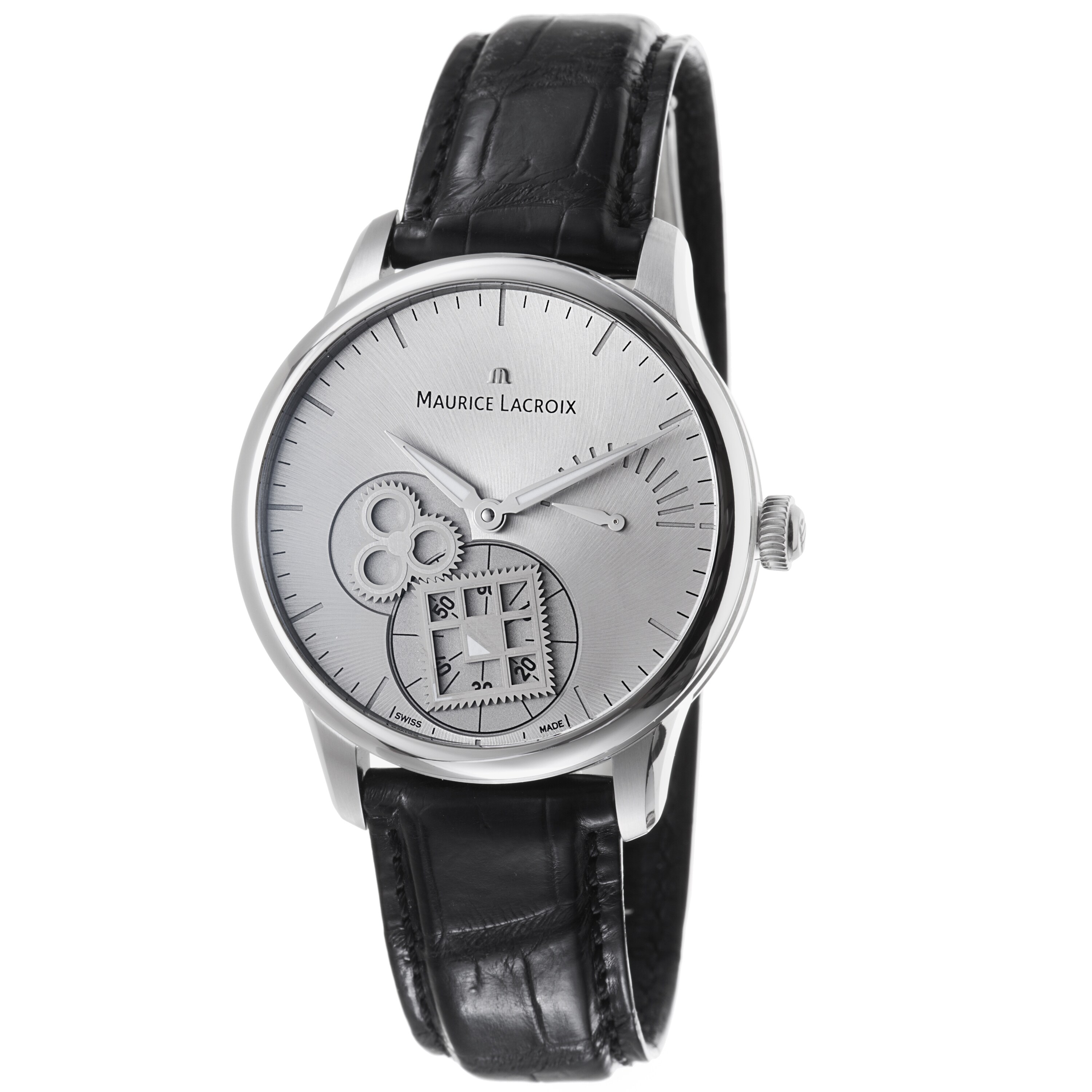 Maurice Lacroix Men's MP7158-SS001-901 'MasterPiece' Silver Dial Power Reserve Watch