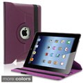Hot Pink 360-degree Swivel Leather Case for Apple iPad 2/ 3