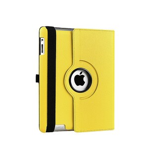 Black 360-degree Swivel Leather Case for Apple iPad 2/ 3