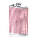 Four-ounce Sassy Pink Crystal-studded Stainless Steel Beverage Flask