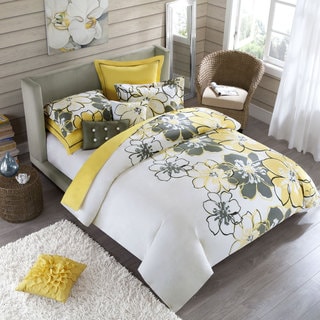 Allison Full/Queen-size 4-piece Yellow Polyester Comforter Set