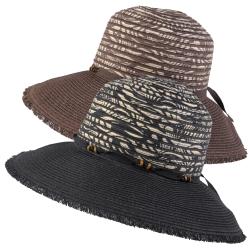 Hailey Jeans Co. Women's Fringe Edge Bead Detail Sunhat-Image