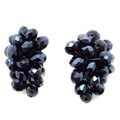 Midnight Forest Black Crystals Grape Clip On Earrings (Thailand)