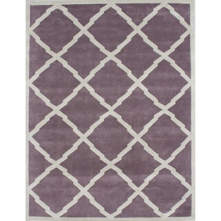 Alliyah Handmade Lilac New Zealand Wool Rug (9' x 12')