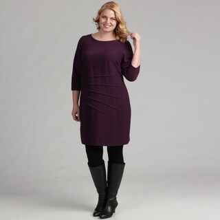 Jessica Howard Women's Plum Tucked Sheath Dress