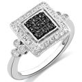 10k White Gold 1/5ct TDW Black and White Diamond Fashion Ring (I-J, I3)