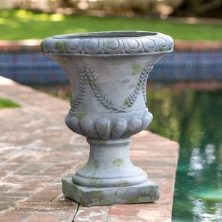 Christopher Knight Home Athenian 19-inch Grey with Green Moss Urn Planter