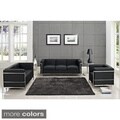 Le Corbusier Style LC2 Genuine Red Leather Sofa