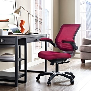 Focus Office Chair with Burgundy Mesh Back and Mesh Fabric Seat