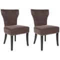 Matty Brown Polyester Nailhead Dining Chair (Set of 2)
