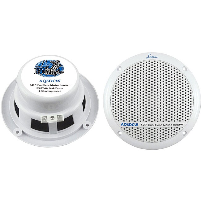 Lanzar Pair of 300W 5.25 Dual Cone Marine Speakers