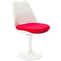 Eero Saarinen Style Tulip Side Chair with Red Cushion