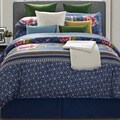 EverRouge Royal Blue Floral 8-piece Queen Cotton Comforter Set