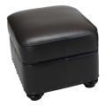 Cardiff Espresso Leather Storage Ottoman