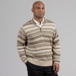 Alex Cannon Men's Multi Stripe Quarter Zip Sweater