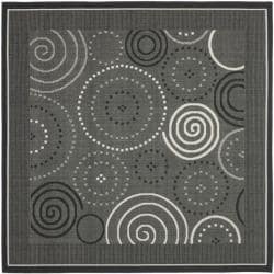 Best Shopping Safavieh Poolside Black/ Sand Indoor Outdoor Rug (6'7 Square)
