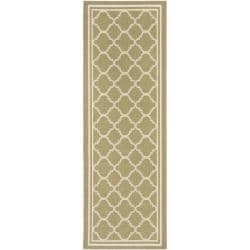 Best Shopping Safavieh Poolside Green/Beige Indoor Outdoor Runner Rug (2'4" x 6'7")