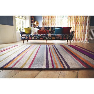 Great Prices Harlequin Hand-Tufted Gray Opaque Striped Wool Area Rug (8' x 10')