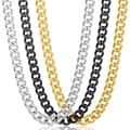 Crucible High-polish Stainless Steel Large Link Curb-chain Necklace
