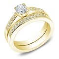 14k Gold 1ct TDW Round Diamond Bridal Ring Set (I-J, I2)