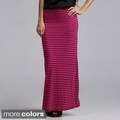 Tabeez Women's Striped Stretch Maxi Skirt