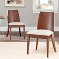 Safavieh Chic Beige Walnut Finish Side Chair (Set of 2)