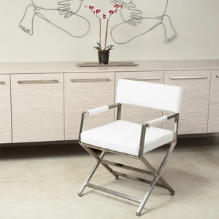 Hot Deal Martine White Leather Director Style Dining Chair