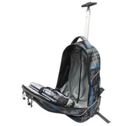 Pacific Gear by Traveler's Choice Horizon Grey/ Blue Plaid Rolling 15-inch Laptop Backpack