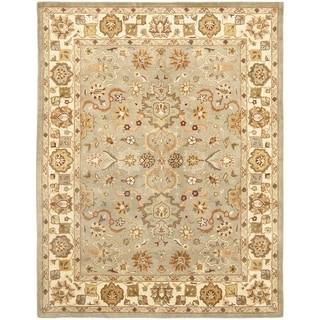 Handmade Heritage Oushak Light Green/ Beige Wool Rug (11' x 17')