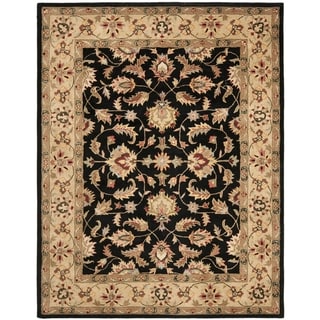 Low Price Handmade Heritage Kerman Black/ Gold Wool Rug (11' x 17')