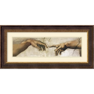 Michelangelo Buonarroti 'Creation of Adam [detail]' Framed Art Print