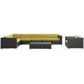 Palm Springs Outdoor Rattan 7-piece Set in Espresso with Peridot Cushions