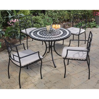 Delmar Black and Grey Tile Top 5-piece Dining Set