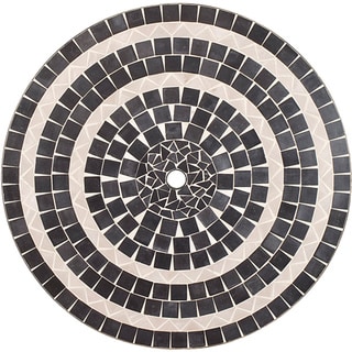 table umbrella hole tile mosaic delmar gray outdoor patio dining marble bistro grey overstock mexican panama tops brown previous garden