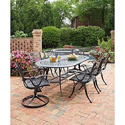 Special Offers Home Styles Malibu Cast Aluminum Black 7-piece Outdoor Dining Set