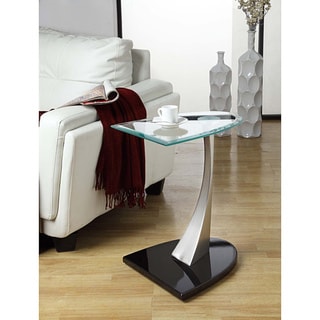 ETHAN HOME Ryde U-shaped Tempered Glass Steel Modern End Table
