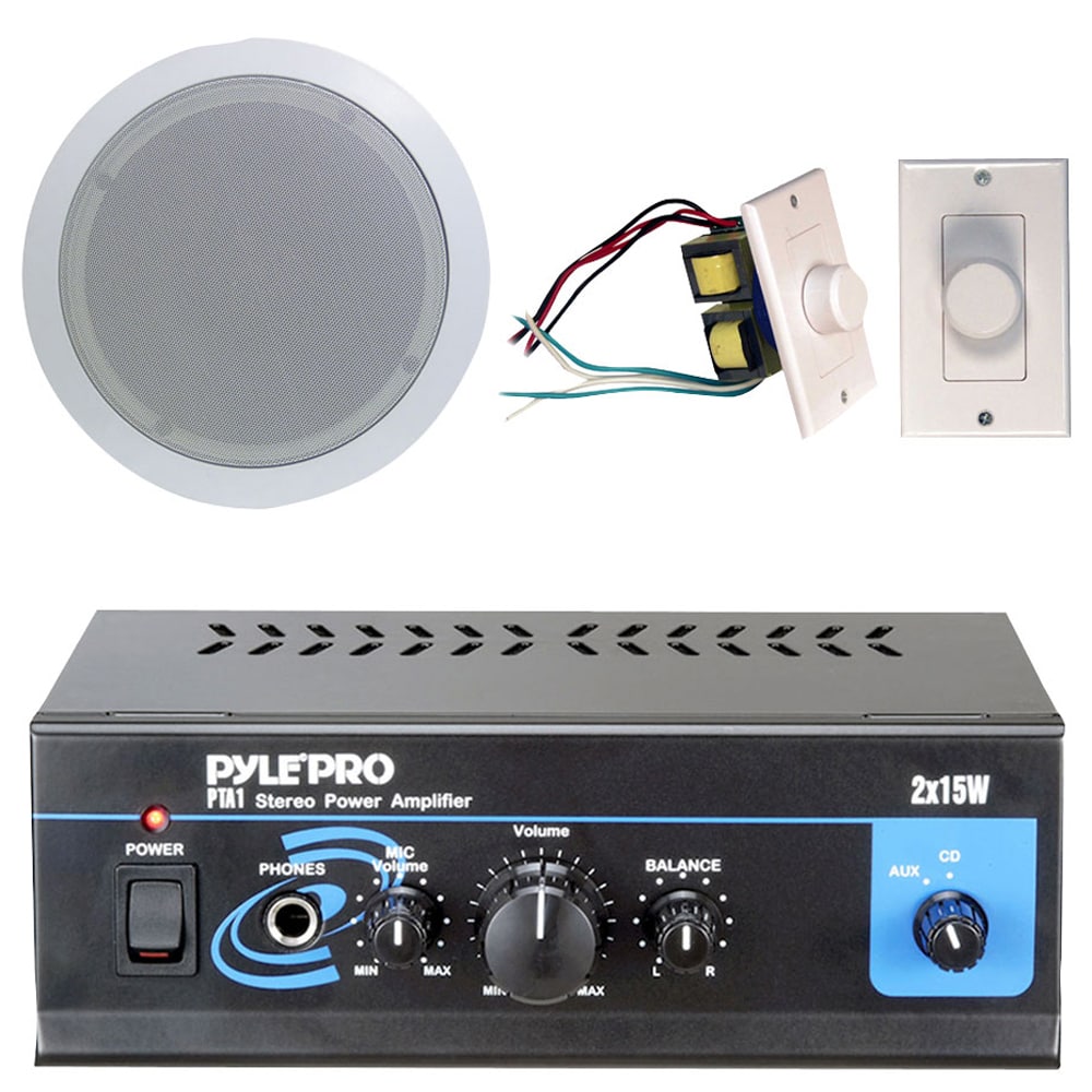 Pyle Mini 2x15W Amp 5.25-inch Speakers and Volume Control