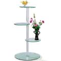 Glass 3-tier Silver Plant Stand
