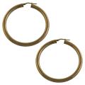 Chocolate-plated Sterling Silver Tube Hoop Earrings