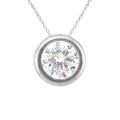 10k Gold April Birthstone Bezel-set White Topaz Designer Necklace
